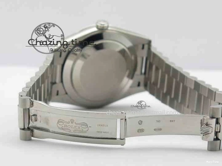 MiroTime 0116 Minimalist Day Date 40mm SS BP Maker Best Edition Diamond Bezel Silver Dial On SS Bracelet A 3697